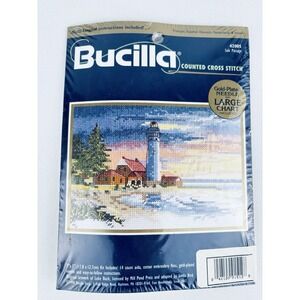 Bucilla 42005 SAFE PASSAGE Lighthouse Counted Cross Stitch Kit Vintage 1998